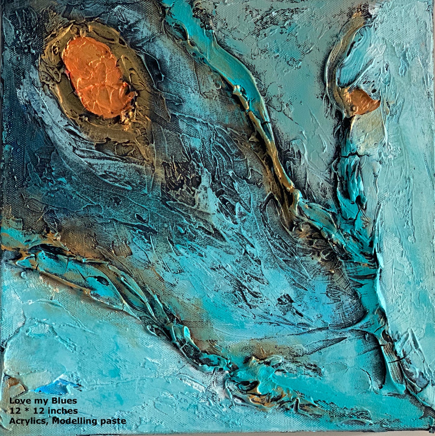 Love my blues - Textured Abstract